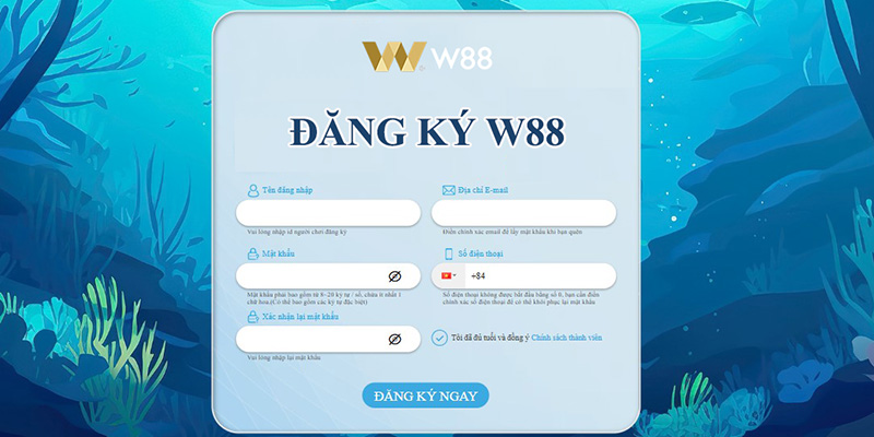 Hướng dẫn đăng ký W88